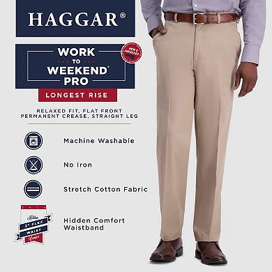 Men's Haggar® Work to Weekend® PRO Stretch Relaxed-Fit Flat-Front Casual Pants