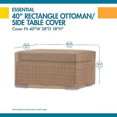 Duck Covers Essential 40-in. Rectangle Patio Ottoman & End Table Cover  