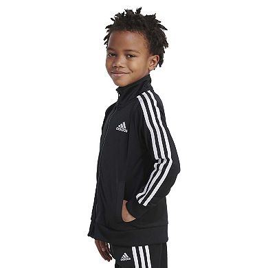 Boy's adidas Climalite Front Zip Tricot Track Jacket