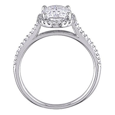 Stella Grace 2 ct. T.W. Oval Cut Lab-Created Moissanite & 1/4 ct. T.W. Diamond Engagement Ring