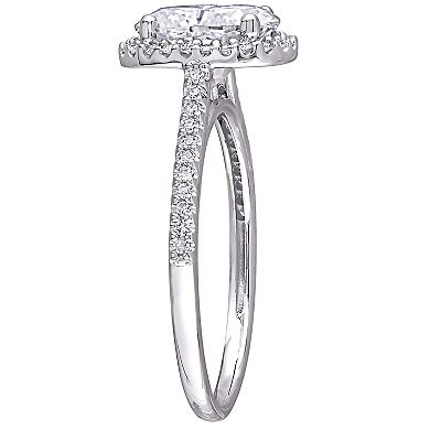 Stella Grace 2 ct. T.W. Oval Cut Lab-Created Moissanite & 1/4 ct. T.W. Diamond Engagement Ring