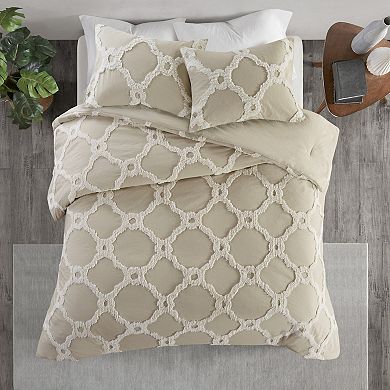 Madison Park Nollie Cotton Chenille Geometric 3-piece Comforter Set