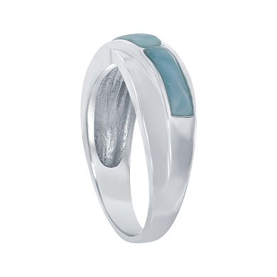 Sterling Silver Larimar Bypass Ring