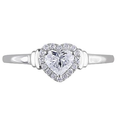 Stella Grace 14k White Gold 1/2 Carat T.W. Diamond Heart Engagement Ring