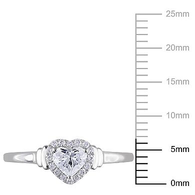 Stella Grace 14k White Gold 1/2 Carat T.W. Diamond Heart Engagement Ring