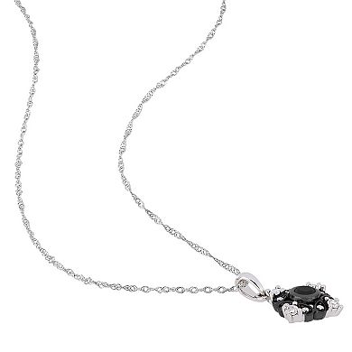Stella Grace 10k White Gold 2/5 Carat Black & White Diamond Pendant Necklace