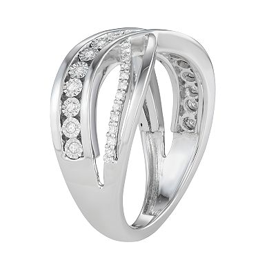 Sterling Silver 1/5 Carat T.W. Diamond Crisscross Ring