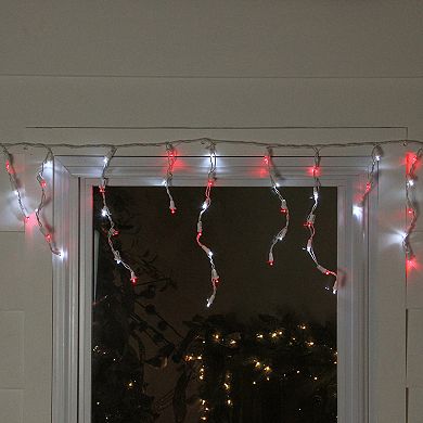 Northlight Seasonal 100 Red and White LED Wide Angle Icicle Christmas Lights