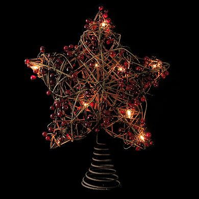 Northlight Seasonal Pre-Lit Rustic Star Christmas Tree Topper 