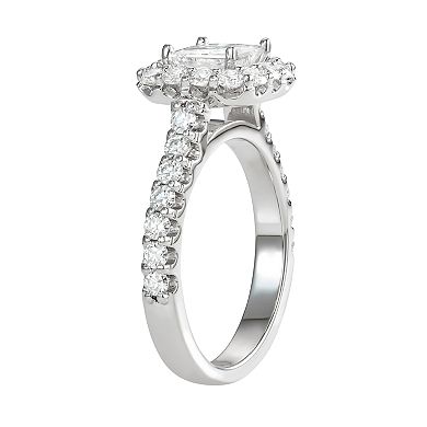 14K White Gold Lab-Created Moissanite 2 Ct. T.W. Square Brilliant Fashion Ring