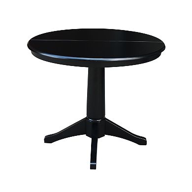  International Concepts Round Top Pedestal Table With Leaf