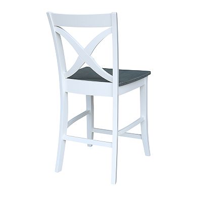  International Concepts Vinyard White/Heather Gray Counterheight Stool