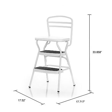 COSCO Retro Bright White Lift-up Seat Step Stool