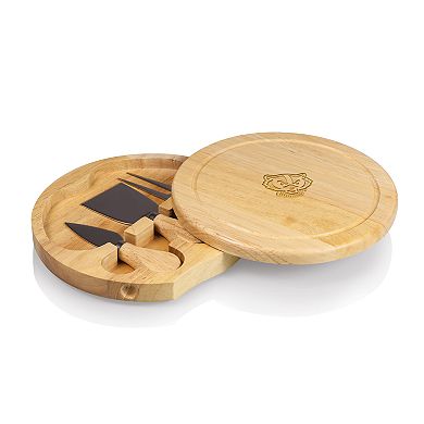 Wisconsin Badgers Brie Cheese Cutting Board Set