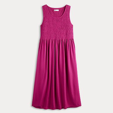 Women's Croft & Barrow® Smocked Swing Midi Dress