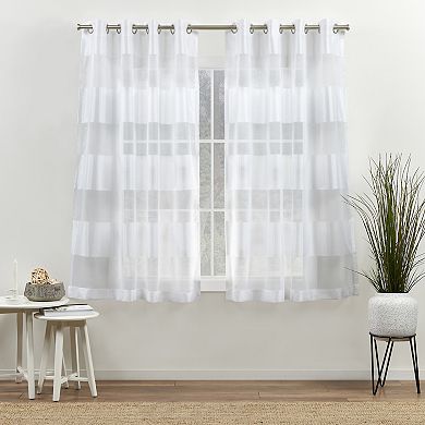 Exclusive Home 2-pack Navaro Striped Sheer Window Curtains