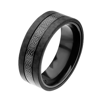 Men's Celtic Design Solid Carbon Fiber Ring