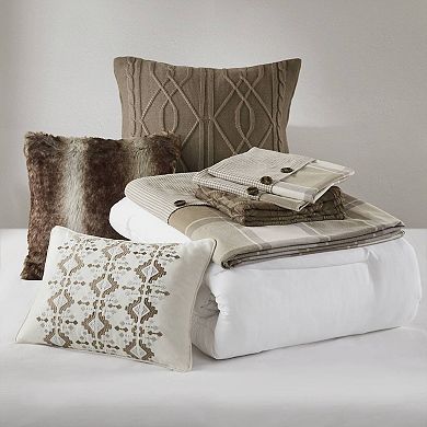 Madison Park Signature Urban Cabin Cotton Comforter Set with Shams and Decorative Pillows