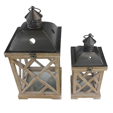 Stonebriar Shabby Chic Lantern Table Decor 2-piece Set