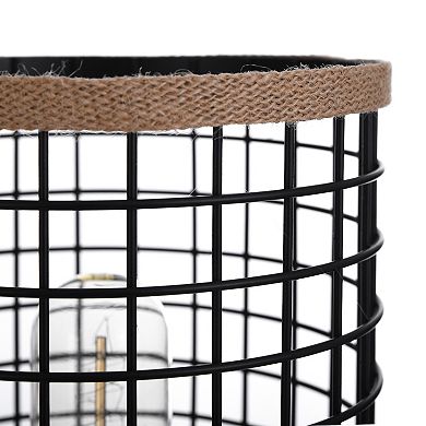 Cage Black Finish Table Lamp