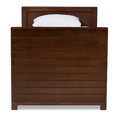 Baxton Studio Linna Walnut Twin Bed with Trundle