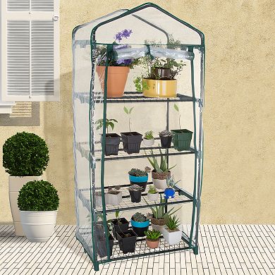 Pure Garden 4-Shelf Mini Greenhouse & Cover