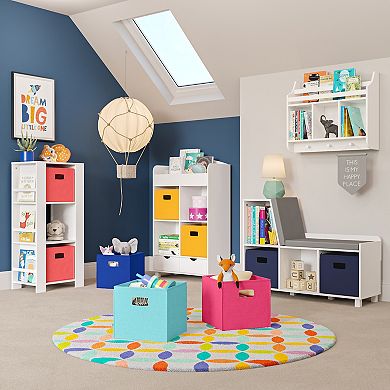 RiverRidge Home Book Nook Kids' Wall Shelf with Cubbies and Bookrack