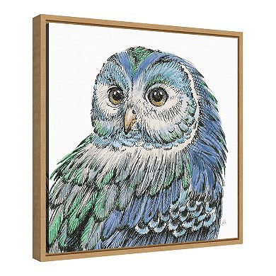 Amanti Art Beautiful Owls I Peacock Crop Framed Wall Art