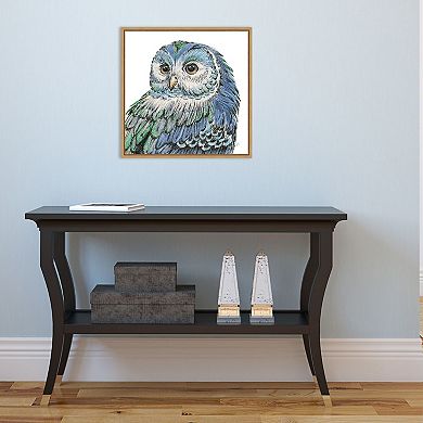 Amanti Art Beautiful Owls I Peacock Crop Framed Wall Art