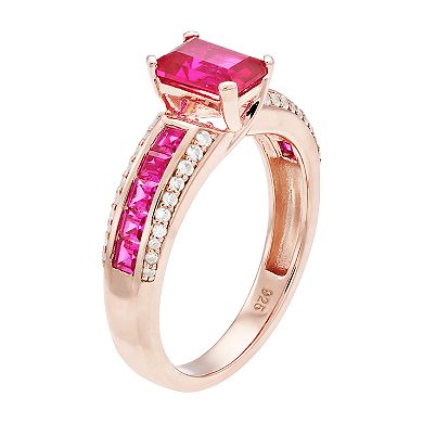 Womens Unbranded POS LC RUBY & LC WHITE SAPP RING