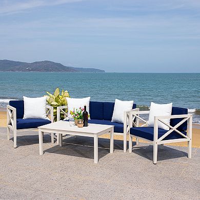 Safavieh Nunzio 4 Piece Outdoor Set With Accent Pillows