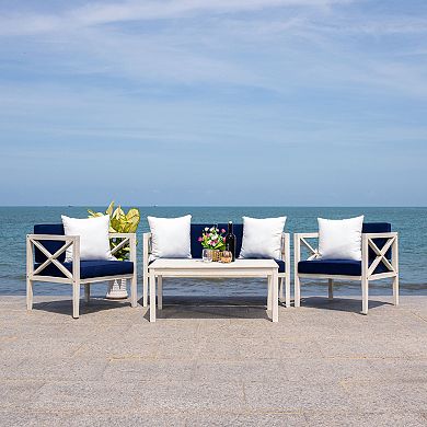 Safavieh Nunzio 4 Piece Outdoor Set With Accent Pillows