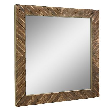 Stonebriar Collection Wooden Chevron Hanging Wall Mirror