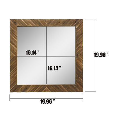 Stonebriar Collection Wooden Chevron Hanging Wall Mirror