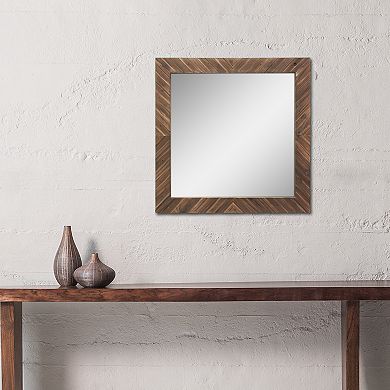 Stonebriar Collection Wooden Chevron Hanging Wall Mirror