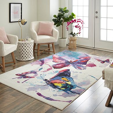 Mohawk® Home Prismatic Watercolor Butterflies EverStrand Rug