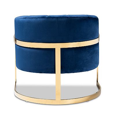 Baxton Studio Tomasso Dark Blue Chair