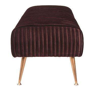 Safavieh Salome Velvet Bench With Antique Bronze Legs