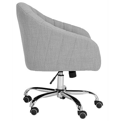 Safavieh Themis Linen Chrome Leg Swivel Office Chair