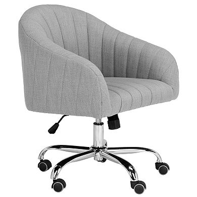 Safavieh Themis Linen Chrome Leg Swivel Office Chair