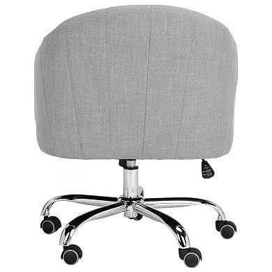 Safavieh Themis Linen Chrome Leg Swivel Office Chair