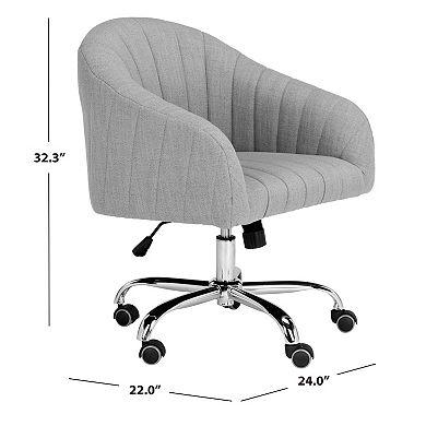 Safavieh Themis Linen Chrome Leg Swivel Office Chair