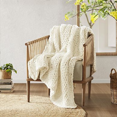 Madison Park Chunky Double Knit Handmade Throw