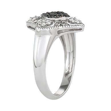 Sterling Silver 1/5 Carat T.W. Black & White Diamond Ring