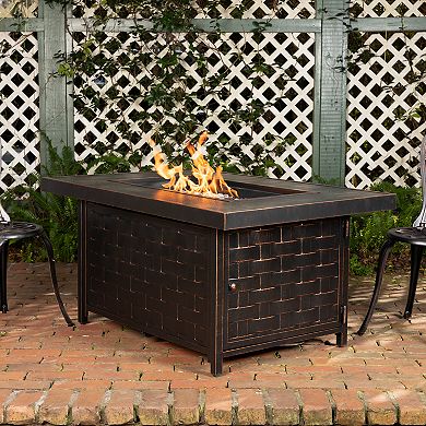 Fire Sense Armstrong Rectangle Aluminum LPG Fire Pit