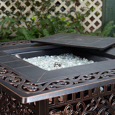 Fire Sense Sedona Square Aluminum LPG Fire Pit