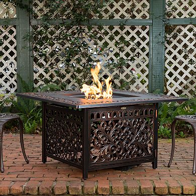 Fire Sense Sedona Square Aluminum LPG Fire Pit