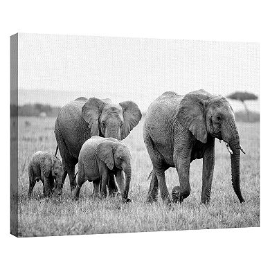Fine Art Canvas Elephant Family by Belle Maison