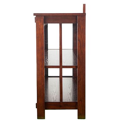 Southern Enterprises Caito Mission Faux Slate Display Cabinet