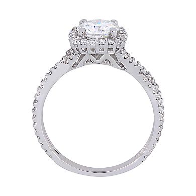 Stella Grace 10k White Gold Lab Created Moissanite Engagement Ring